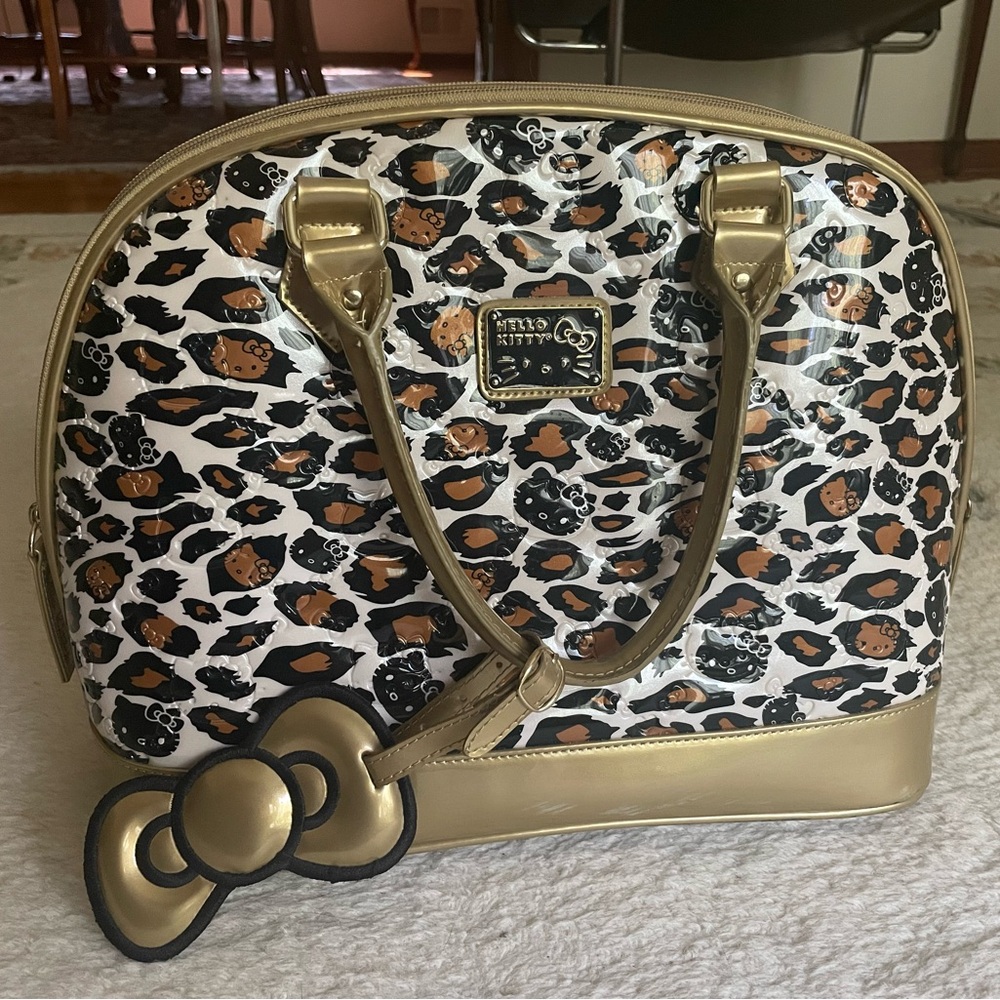Hello Kitty Gold and Black Leopard Purse